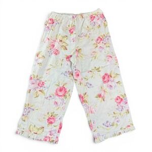 Victoria's Secret VTG Shabby Chic Floral Y2K Ruffle Pajama Pants Cottagecore M‎
